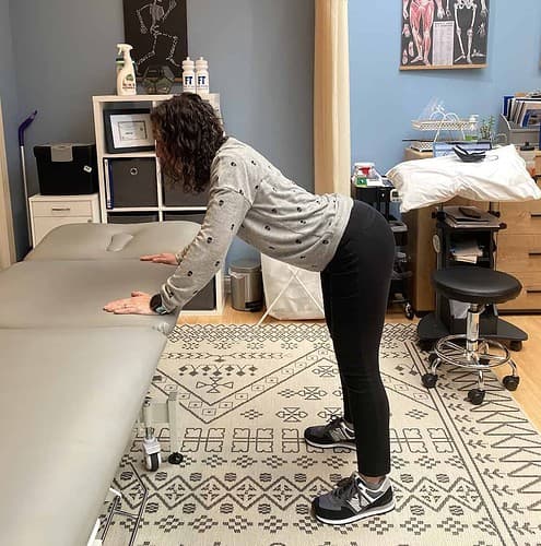 Final position for Cat Cow stretch
